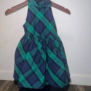 Janie and Jack Navy and Green Kids Formal Dress